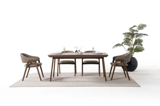 Delamore Yemek Masa Seti Ceviz