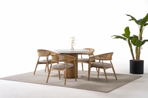 Bergama Set Beyaz Meşe