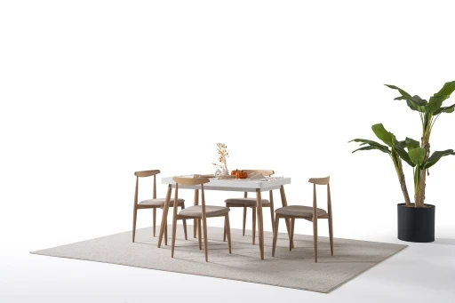 Rolla Set Beyaz Meşe